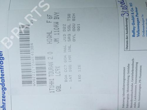 Throttle body VW TOURAN (1T1, 1T2) 2.0 FSI | BP16177527M82 