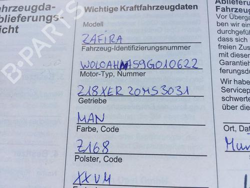 Right front door OPEL ZAFIRA / ZAFIRA FAMILY B (A05) 1.8 (M75) | BP19025902C3 