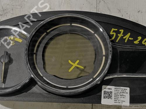 Used Instrument cluster Instrument cluster RENAULT MEGANE III Grandtour (KZ0/1) 1.5 dCi (KZ09, KZ0D, KZ1G, KZ29, KZ14, KZ1W, KZ10, KZ1F,... (110 hp) 33822044 33822044