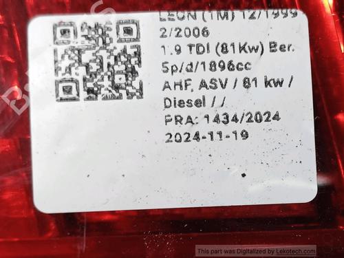 Left taillight SEAT LEON (1M1) 1.9 TDI | BP33823440C34  - Image 5