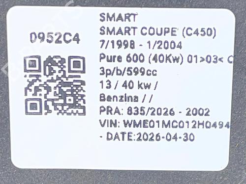 Right mirror SMART CABRIO (450) 0.6 (S1OLA1, 450.441, 450.442, 450.443) | BP36352939C27  - Image 6