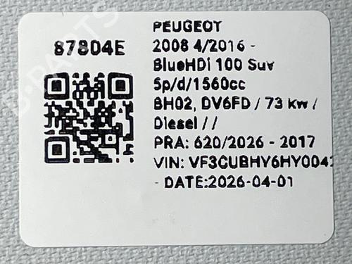 Right sun visor PEUGEOT 2008 I (CU_) 1.6 BlueHDi 100 | BP36964439I2 - Image 6