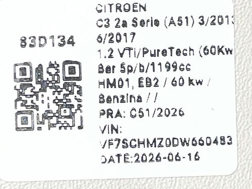 Right sun visor CITROËN C3 II (SC_) 1.2 VTi 82 | BP36883267I2  - Image 6