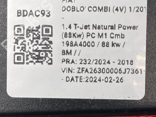 Used Other Other FIAT DOBLO Bus (263_) 1.3 D Multijet (263AXC1A) (90 hp) 33823351 33823351