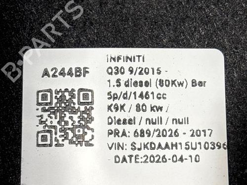 Rear parcel shelf INFINITI Q30 1.5 D | BP38744894C85 - Image 6