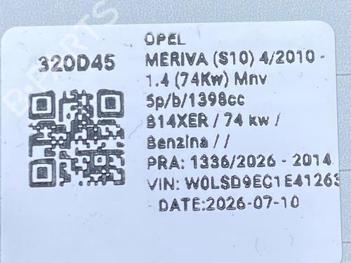Gearbox OPEL MERIVA B MPV (S10) 1.4 (75) | BP37629964M3  - Image 6