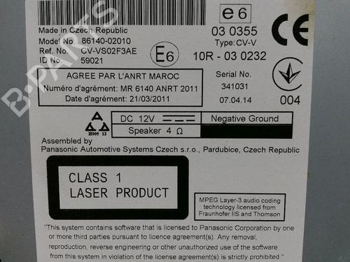 Radio TOYOTA AURIS Estate (_E18_) 1.4 D-4D (NDE180_) | BP24189608E6 