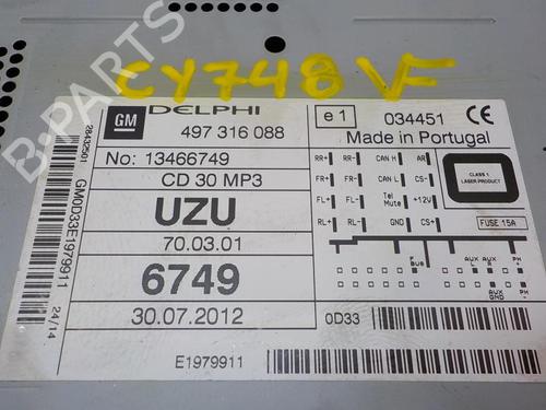 Bilradio OPEL CORSA D (S07) 1.3 CDTI (L08, L68) | BP3855101E6 