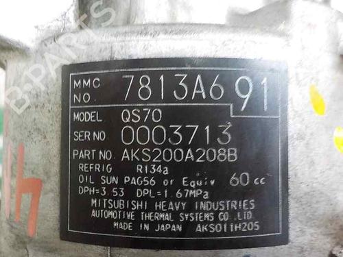 AC compressor MITSUBISHI OUTLANDER III (GG_W, GF_W, ZJ, ZL, ZK) 2.2 Di-D (GF6W) | BP5783426M34 