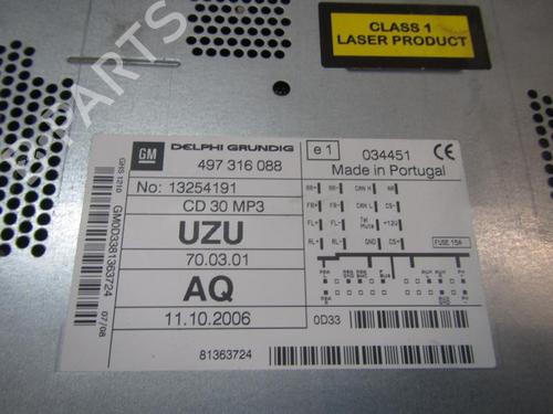 Bilradio OPEL CORSA D (S07) 1.3 CDTI (L08, L68) | BP3838934E6 
