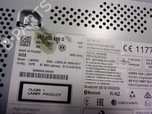 Radio VW POLO V (6R1, 6C1)  | BP15877489E6 