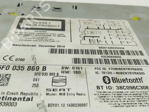 Radio SEAT LEON (5F1) 1.2 TSI | BP27693510E6  - Image 5