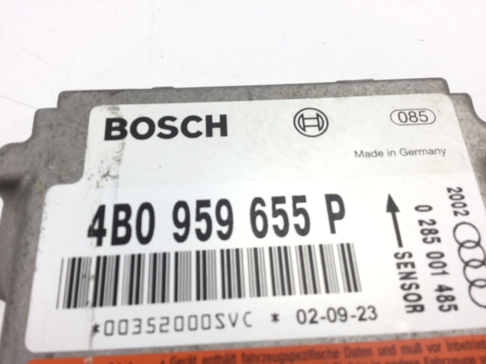 ECU airbags AUDI A6 Avant (4B5, C5) 2.5 TDI AUDI 0285001485