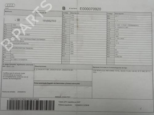 Used Parts AUDI A5 Sportback (8TA) 2.0 TDI (190 hp) 4430741