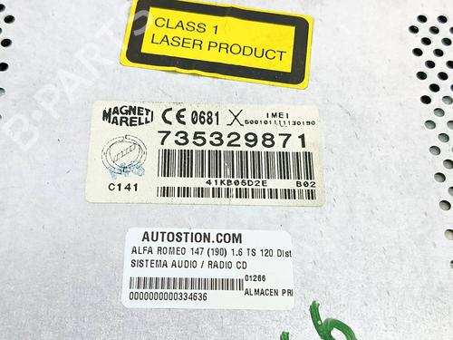 Bilradio ALFA ROMEO 147 (937_) 1.6 16V T.SPARK (937.AXA1A, 937.AXB1A, 937.BXB1A) | BP30890951E6