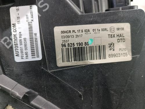 Right headlight PEUGEOT 5008 (0U_, 0E_) 1.6 HDi | BP30192618C29 