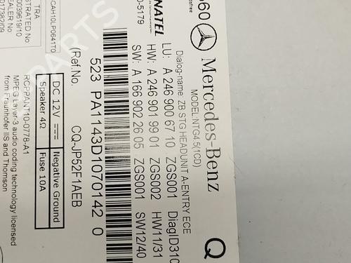 Radio MERCEDES-BENZ CLA Coupe (C117)  | BP18460170E6 