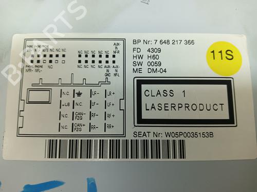 Radio SEAT ALTEA (5P1) 2.0 TDI 16V | BP15976110E6 