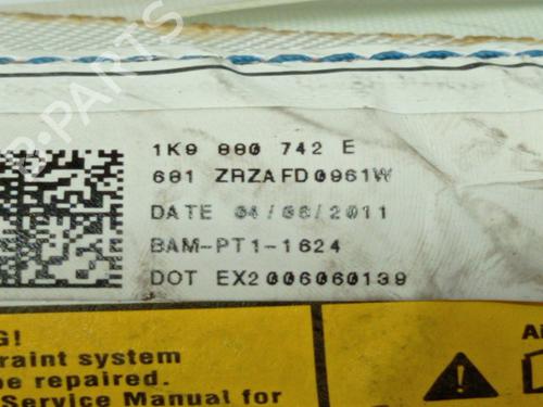 Right curtain airbag VW GOLF VAN VI Variant (AJ5) 1.6 TDi | BP7566040C12 