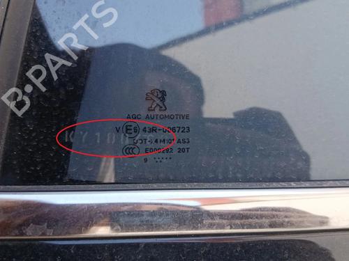 Rear left door window PEUGEOT 2008 I (CU_) 1.2 THP 130 / PureTech 130 | BP29077545C20