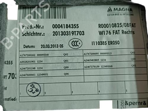 Front right panel MERCEDES-BENZ A-CLASS (W176) A 200 (176.043) | BP26299020C59