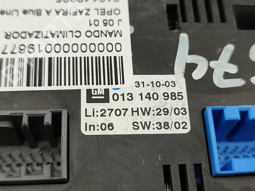 Climate control OPEL ZAFIRA A MPV (T98) 2.0 DTI 16V (F75) | BP16513413I5 