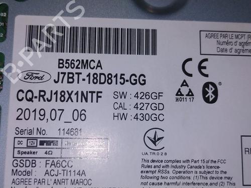 Radio FORD KA+ III (UK, FK) 1.2 Ti-VCT | BP16509187E6 