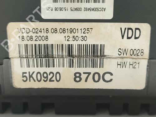 Instrument cluster VW GOLF VI (5K1)  | BP16509798C47 