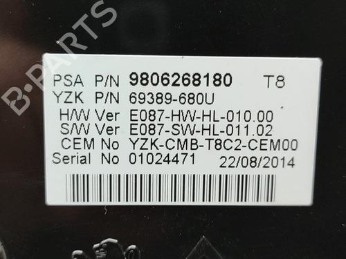 Instrument cluster PEUGEOT 5008 (0U_, 0E_) 1.6 HDi | BP21845668C47 