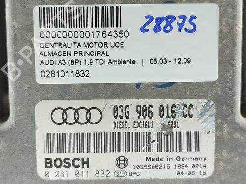 Engine control unit (ECU) AUDI A3 (8P1) 1.9 TDI | BP16507727M57 