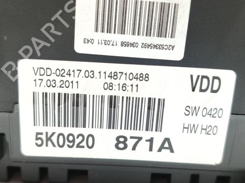 Instrument cluster VW GOLF VI (5K1) 1.6 TDI | BP16504618C47 