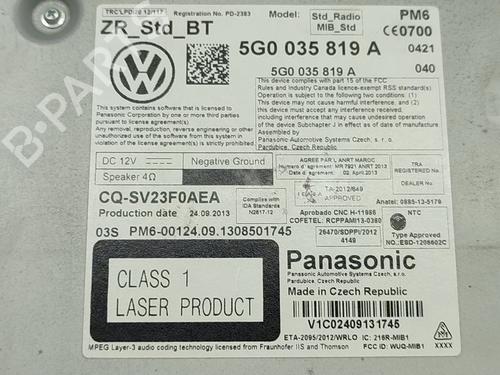 Radio VW GOLF VII (5G1, BQ1, BE1, BE2)  | BP21844968E6 
