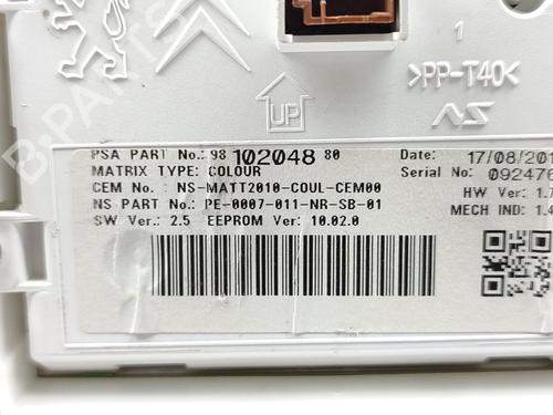 Instrument cluster PEUGEOT 2008 I (CU_)  | BP29904723C47 
