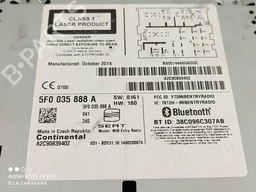 Radio SEAT LEON (5F1)  | BP16512298E6 