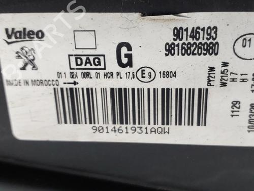 Left headlight PEUGEOT PARTNER Box Body/MPV (K9) 1.5 BlueHDI 130 | BP29813472C28 
