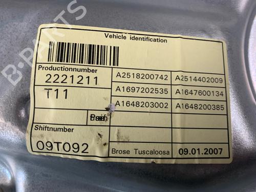 Front left window mechanism MERCEDES-BENZ M-CLASS (W164) ML 350 4-matic (164.186) | BP17045068C22 