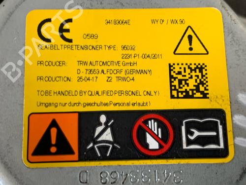 Rear left seatbelt OPEL ASTRA K Sports Tourer (B16) 1.6 CDTi (35) | BP19507700I29 