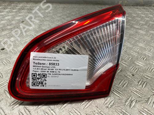 Used Right tailgate light NISSAN QASHQAI I (J10, NJ10) 1.6 dCi All-wheel Drive (130 hp) 28446453
