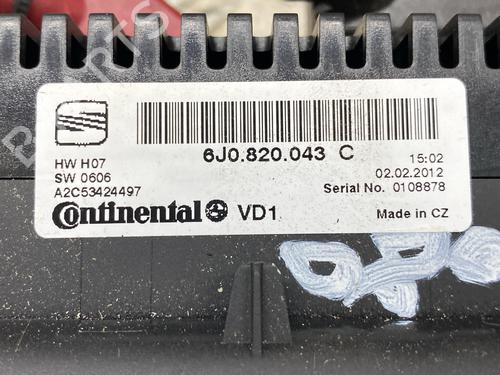 Climate control SEAT IBIZA IV SC (6J1, 6P5) 1.4 | BP28153599I5 