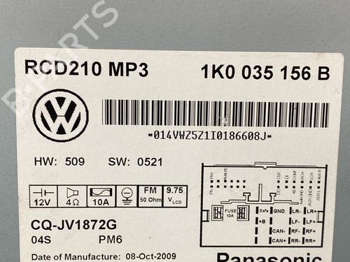 Radio VW GOLF VI (5K1) 1.4 | BP16304317E6 