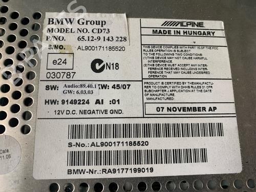 Radio BMW 3 Touring (E91) 318 d | BP22316663E6 