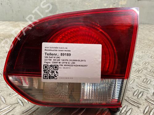 Used Right tailgate light VW GOLF VI (5K1) 2.0 TDI (140 hp) 28423800