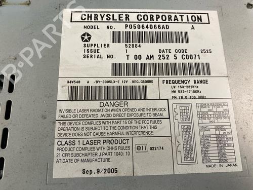 Radio JEEP GRAND CHEROKEE III (WH, WK) 3.0 CRD 4x4 | BP22618751E6 