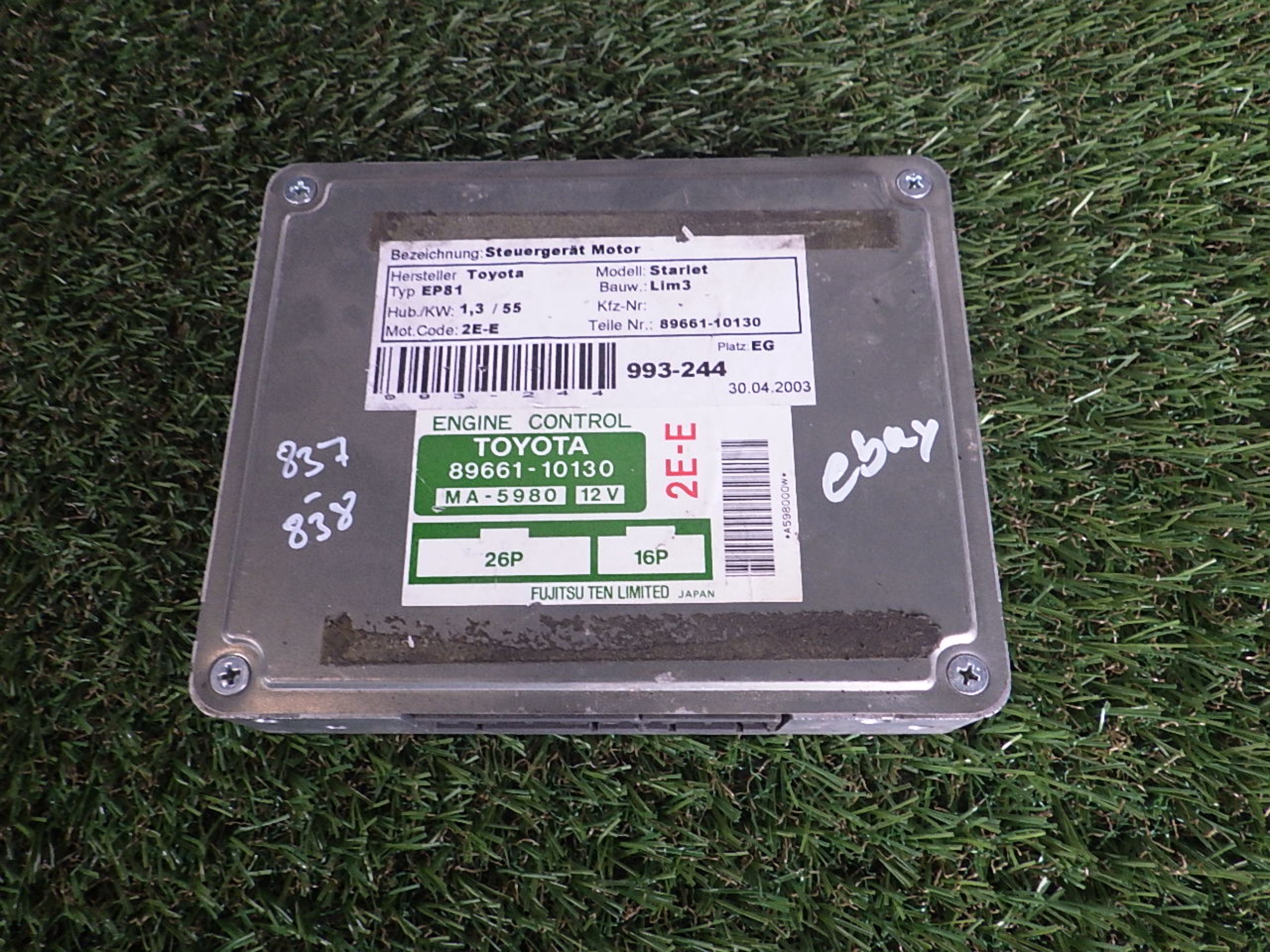 Engine control unit (ECU) TOYOTA STARLET (_P8_) 1.3 12V Cat (EP81 ...