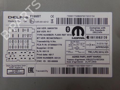 Radio FIAT PUNTO (199_) 1.2 (199AXZ1A, 199BXZ1A) | BP24480367E6 