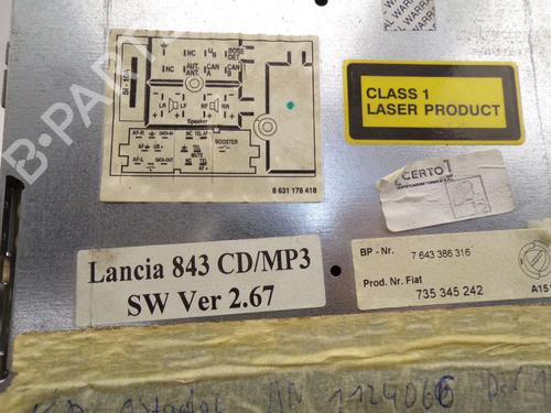 Radio LANCIA YPSILON (843_) 1.4 16V (843.AXC11, 843.AXC1B, 843.AXC1A) | BP33892452E6 - Image 7
