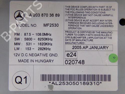 Bilradio MERCEDES-BENZ C-CLASS T-Model (S203) C 200 Kompressor (203.242) | BP30652286E6