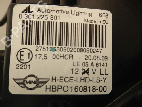 Left headlight MINI MINI (R56) Cooper D | BP29515199C28 