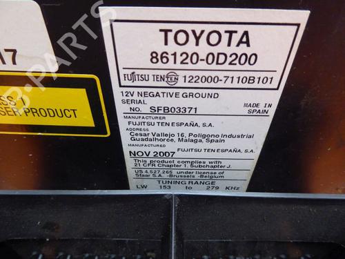 Radio TOYOTA YARIS (_P9_) 1.0 VVT-i (KSP90_, KSP90R) | BP24624153E6 