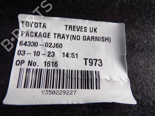 Rear parcel shelf TOYOTA COROLLA Hatchback (_E21_, _EA1_, _EH1_) 1.8 Hybrid (ZWE211, ZWE219) | BP32651514C85